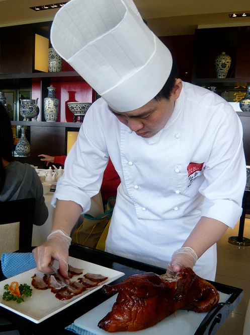 chef with beijing duck